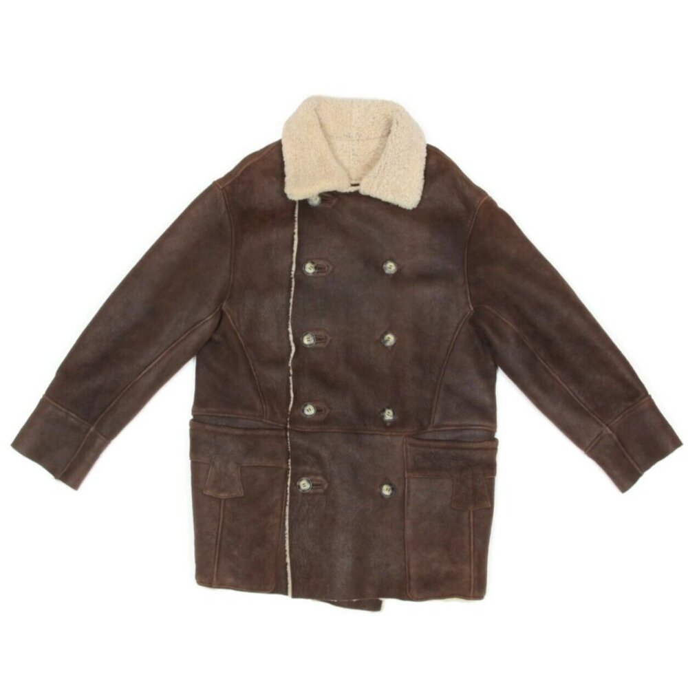 Siena Studio Toscana Shearling Brown Jacket Reversible Coat Sheepskin sz S